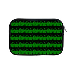 Alien Green And Black Halloween Nightmare Stripes  Apple Ipad Mini Zipper Cases by PodArtist