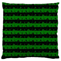 Alien Green And Black Halloween Nightmare Stripes  Standard Flano Cushion Case (one Side) by PodArtist