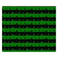 Alien Green And Black Halloween Nightmare Stripes  Double Sided Flano Blanket (small)  by PodArtist