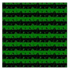 Alien Green And Black Halloween Nightmare Stripes  Large Satin Scarf (square) by PodArtist