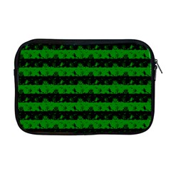 Alien Green And Black Halloween Nightmare Stripes  Apple Macbook Pro 17  Zipper Case by PodArtist