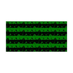 Alien Green And Black Halloween Nightmare Stripes  Yoga Headband by PodArtist