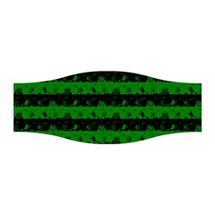 Alien Green And Black Halloween Nightmare Stripes  Stretchable Headband by PodArtist