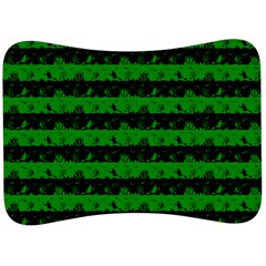 Alien Green And Black Halloween Nightmare Stripes  Velour Seat Head Rest Cushion