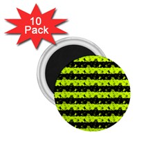 Slime Green And Black Halloween Nightmare Stripes  1 75  Magnets (10 Pack)  by PodArtist