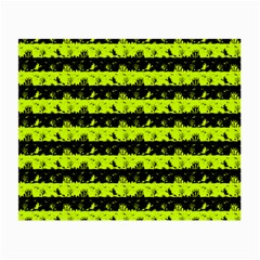 Slime Green And Black Halloween Nightmare Stripes  Small Glasses Cloth by PodArtist