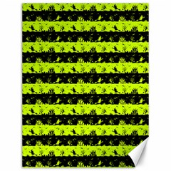 Slime Green And Black Halloween Nightmare Stripes  Canvas 12  X 16  by PodArtist