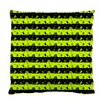 Slime Green and Black Halloween Nightmare Stripes  Standard Cushion Case (One Side) Front