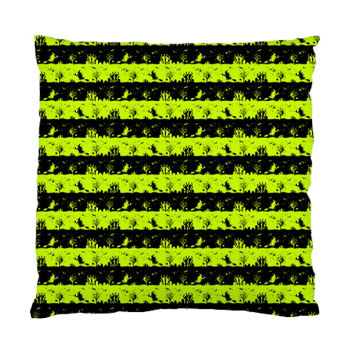 Slime Green and Black Halloween Nightmare Stripes  Standard Cushion Case (One Side)