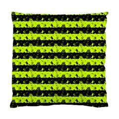 Slime Green And Black Halloween Nightmare Stripes  Standard Cushion Case (two Sides) by PodArtist