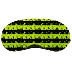 Slime Green And Black Halloween Nightmare Stripes  Sleeping Masks by PodArtist