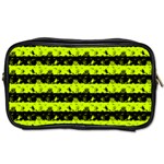 Slime Green and Black Halloween Nightmare Stripes  Toiletries Bag (One Side) Front