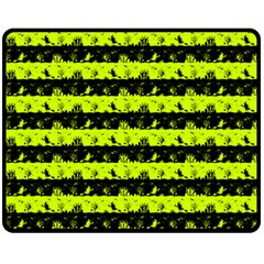 Slime Green And Black Halloween Nightmare Stripes  Fleece Blanket (medium)  by PodArtist