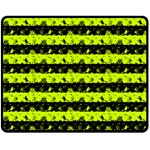 Slime Green and Black Halloween Nightmare Stripes  Fleece Blanket (Medium)  60 x50  Blanket Front