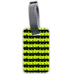 Slime Green And Black Halloween Nightmare Stripes  Luggage Tags (two Sides) by PodArtist