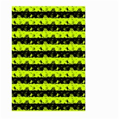 Slime Green And Black Halloween Nightmare Stripes  Large Garden Flag (two Sides) by PodArtist