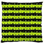 Slime Green and Black Halloween Nightmare Stripes  Large Cushion Case (One Side) Front