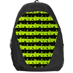 Slime Green And Black Halloween Nightmare Stripes  Backpack Bag by PodArtist