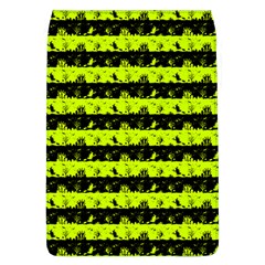 Slime Green And Black Halloween Nightmare Stripes  Removable Flap Cover (l) by PodArtist