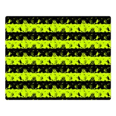 Slime Green And Black Halloween Nightmare Stripes  Double Sided Flano Blanket (large)  by PodArtist