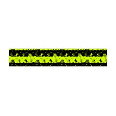 Slime Green And Black Halloween Nightmare Stripes  Flano Scarf (mini) by PodArtist