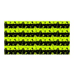 Slime Green And Black Halloween Nightmare Stripes  Satin Wrap by PodArtist