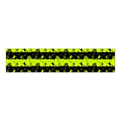 Slime Green And Black Halloween Nightmare Stripes  Velvet Scrunchie by PodArtist