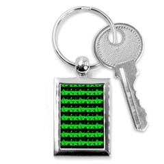 Monster Green And Black Halloween Nightmare Stripes  Key Chains (rectangle)  by PodArtist