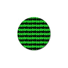 Monster Green And Black Halloween Nightmare Stripes  Golf Ball Marker by PodArtist