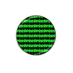 Monster Green And Black Halloween Nightmare Stripes  Hat Clip Ball Marker by PodArtist