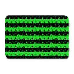 Monster Green And Black Halloween Nightmare Stripes  Plate Mats by PodArtist