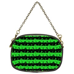 Monster Green And Black Halloween Nightmare Stripes  Chain Purse (one Side) by PodArtist