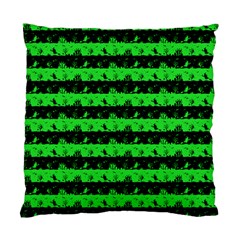 Monster Green And Black Halloween Nightmare Stripes  Standard Cushion Case (two Sides) by PodArtist