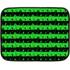 Monster Green And Black Halloween Nightmare Stripes  Double Sided Fleece Blanket (mini)  by PodArtist