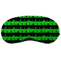 Monster Green And Black Halloween Nightmare Stripes  Sleeping Masks by PodArtist