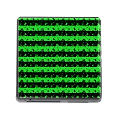 Monster Green And Black Halloween Nightmare Stripes  Memory Card Reader (square 5 Slot) by PodArtist