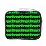 Monster Green and Black Halloween Nightmare Stripes  Mini Toiletries Bag (One Side) Front