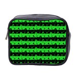 Monster Green and Black Halloween Nightmare Stripes  Mini Toiletries Bag (Two Sides) Front