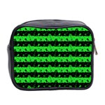 Monster Green and Black Halloween Nightmare Stripes  Mini Toiletries Bag (Two Sides) Back