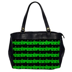 Monster Green And Black Halloween Nightmare Stripes  Oversize Office Handbag by PodArtist