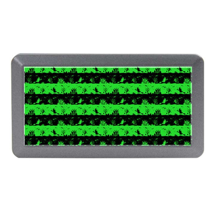 Monster Green and Black Halloween Nightmare Stripes  Memory Card Reader (Mini)