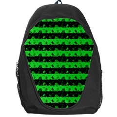 Monster Green And Black Halloween Nightmare Stripes  Backpack Bag by PodArtist