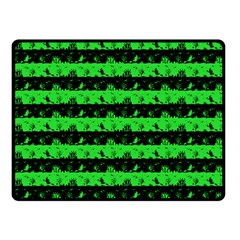 Monster Green And Black Halloween Nightmare Stripes  Double Sided Fleece Blanket (small)  by PodArtist