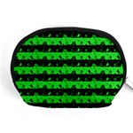 Monster Green and Black Halloween Nightmare Stripes  Accessory Pouch (Medium) Front