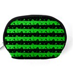 Monster Green and Black Halloween Nightmare Stripes  Accessory Pouch (Medium) Back