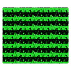 Monster Green And Black Halloween Nightmare Stripes  Double Sided Flano Blanket (small)  by PodArtist