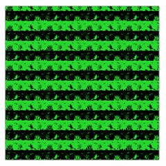 Monster Green And Black Halloween Nightmare Stripes  Large Satin Scarf (square) by PodArtist