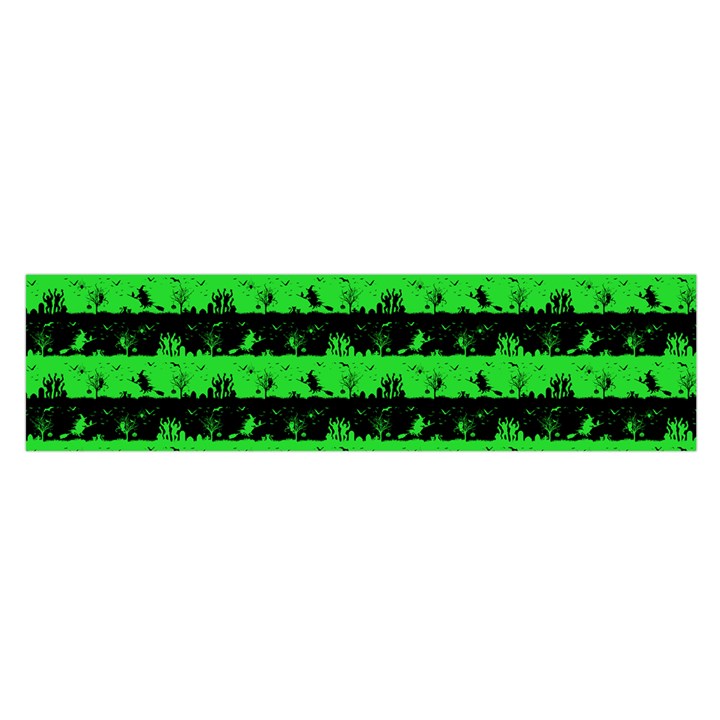 Monster Green and Black Halloween Nightmare Stripes  Satin Scarf (Oblong)