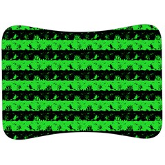 Monster Green And Black Halloween Nightmare Stripes  Velour Seat Head Rest Cushion