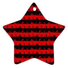 Red Devil And Black Halloween Nightmare Stripes  Ornament (star) by PodArtist